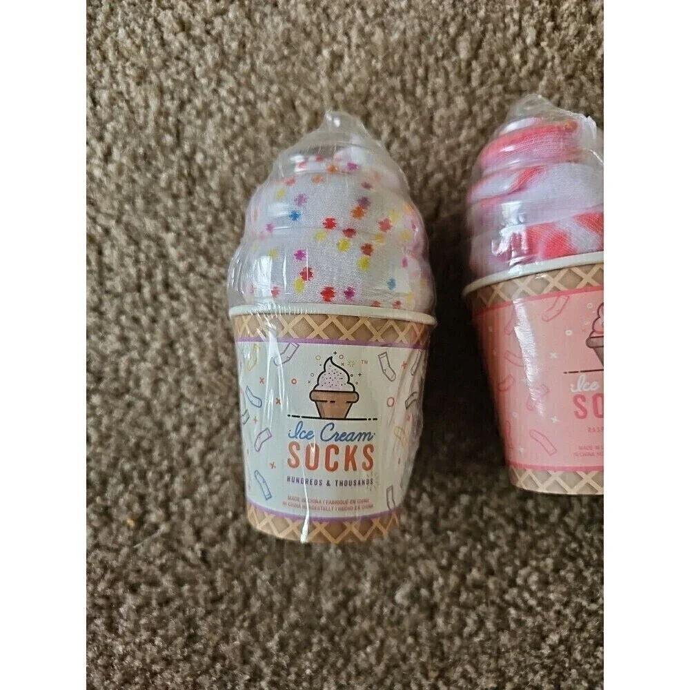 Luckies Originals Ice Cream Socks 3 Pack One Size NEW